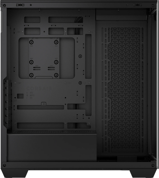 3500X Tempered Glass Black Mid-Tower PC Case; 2x 3.5'' |  2x 2.5'' Drive Bays; Up to 360mm Radiator compatible