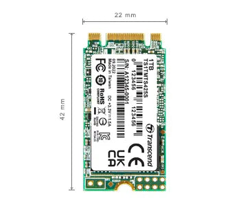 TRANSCEND 1 TB MTS425S M.2 SATA 3 2242 SSD 3D NAND - CACHELESS