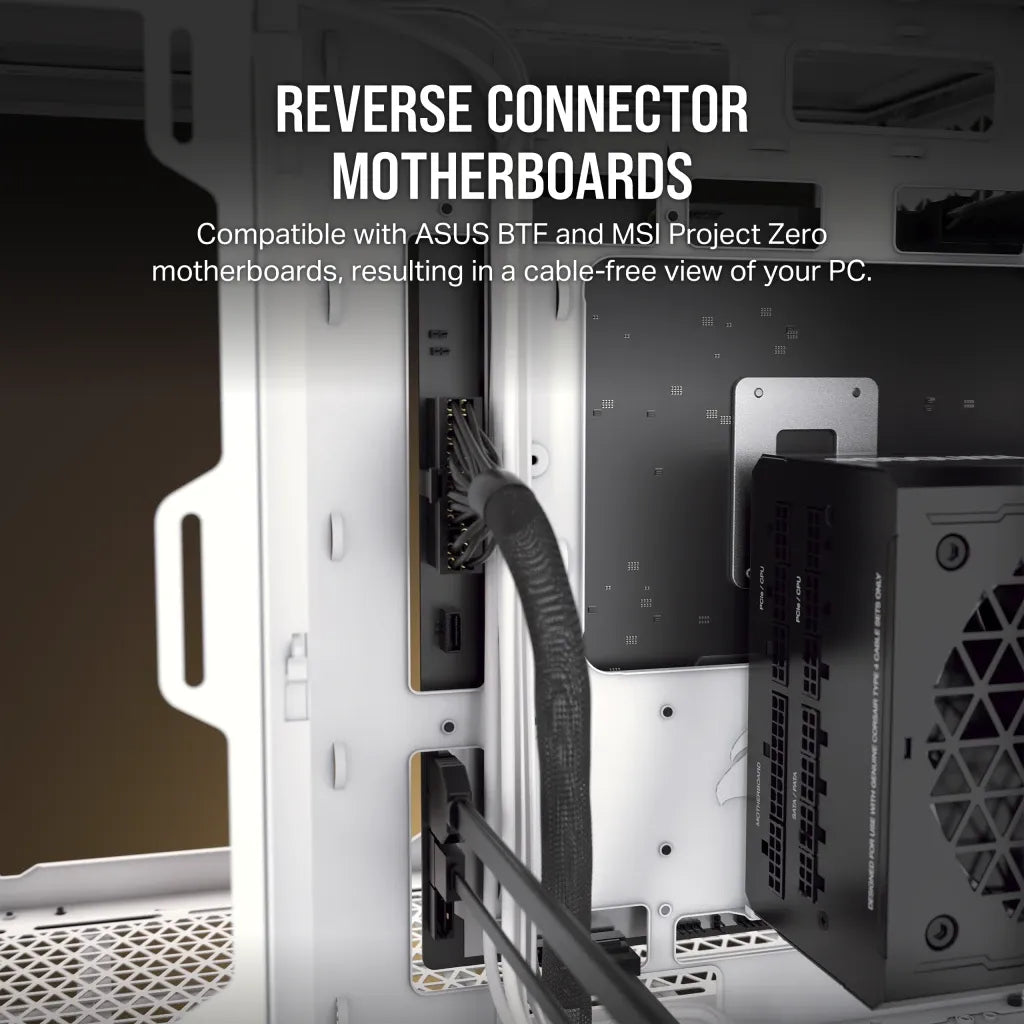 6500D Airflow White Tempered Glass Mid-Tower; 2x 3.5'' |  2x 2.5'' Drive Bays; Up to 360mm Radiator compatible