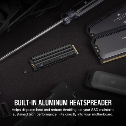 Corsair MP600 ELITE 2TB Gen4 PCIe x4 NVMe M.2 SSD with heatsink; Read Up To 7000MB/s; Write up to 6500MB/s