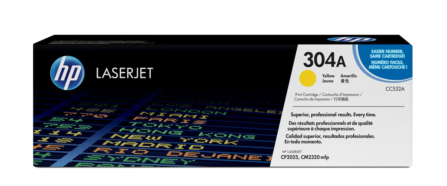 HP 304A Yellow Original LaserJet Toner Cartridge;2;800 pages. . (Colour LaserJet CLJ CM2320/CP2025).
