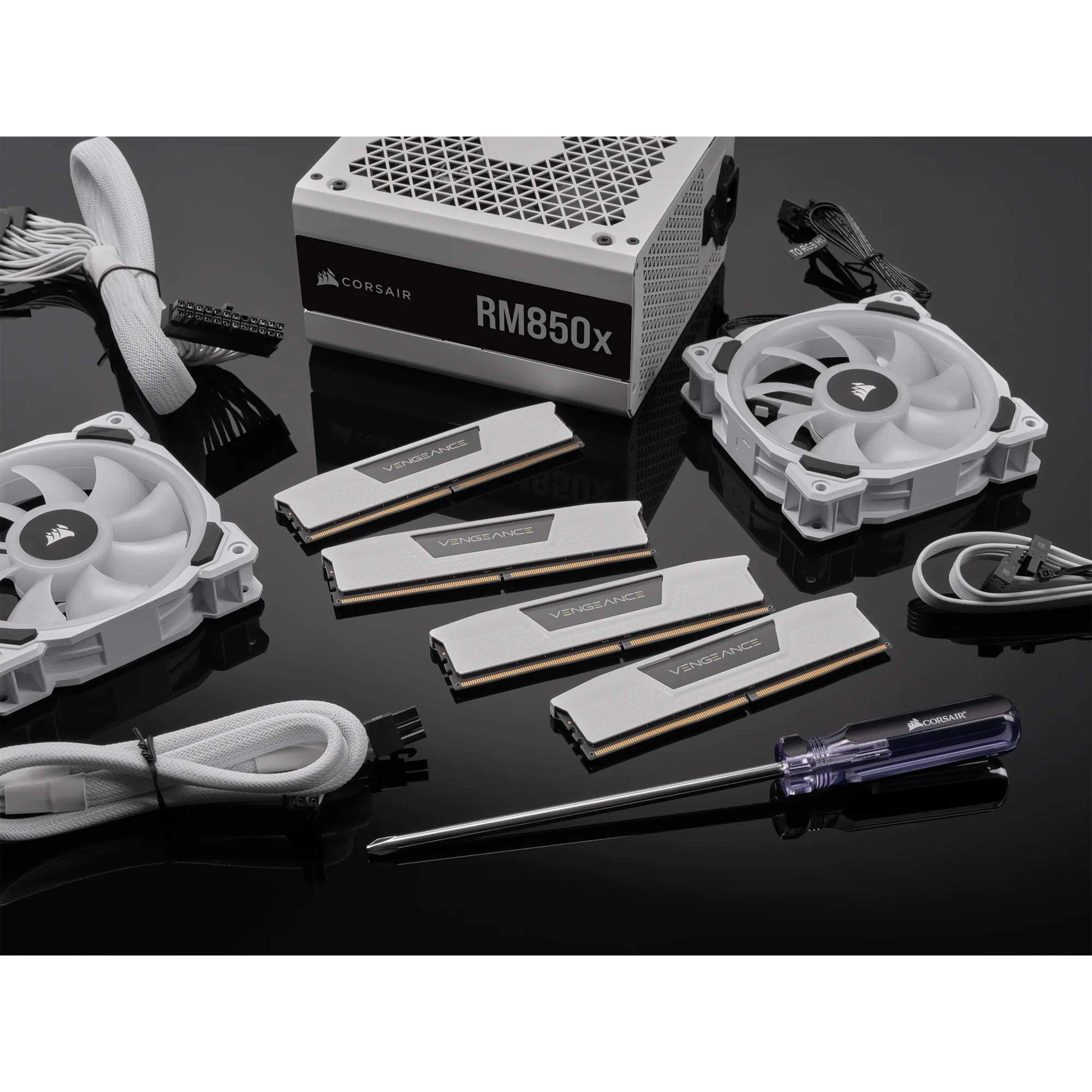 Corsair VENGEANCE® 32GB (2 x 16GB) DDR5 DRAM 5200 C40 Memory Kit; 40-40-40-77; 1.25V; Intel XMP White. .