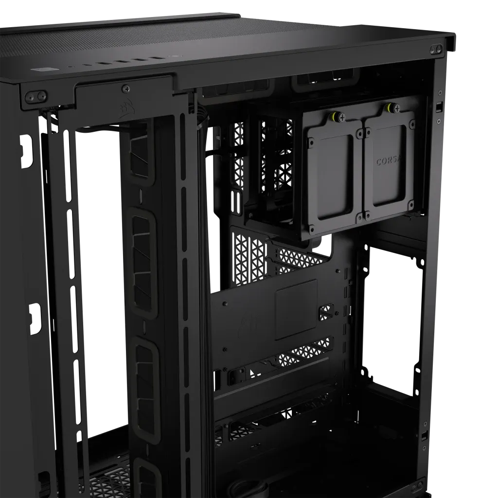 6500D Airflow Black Tempered Glass Mid-Tower; 2x 3.5'' |  2x 2.5'' Drive Bays; Up to 360mm Radiator compatible