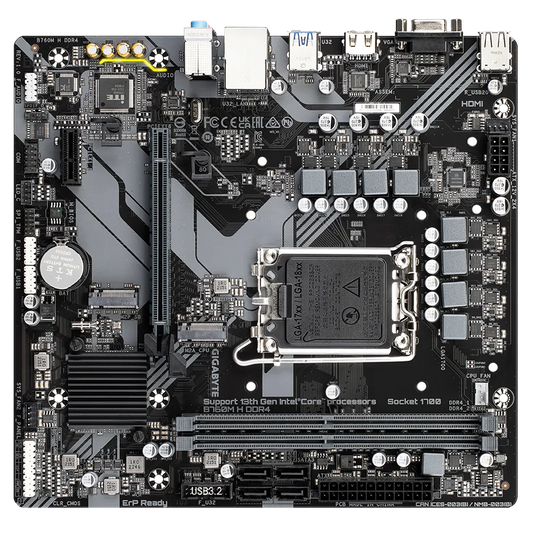 GIGABYTE Motherboard Intel® B760 Chipset for LGA 1700; 2x DDR4; 2x M2; VGA/HDMI; mATX.