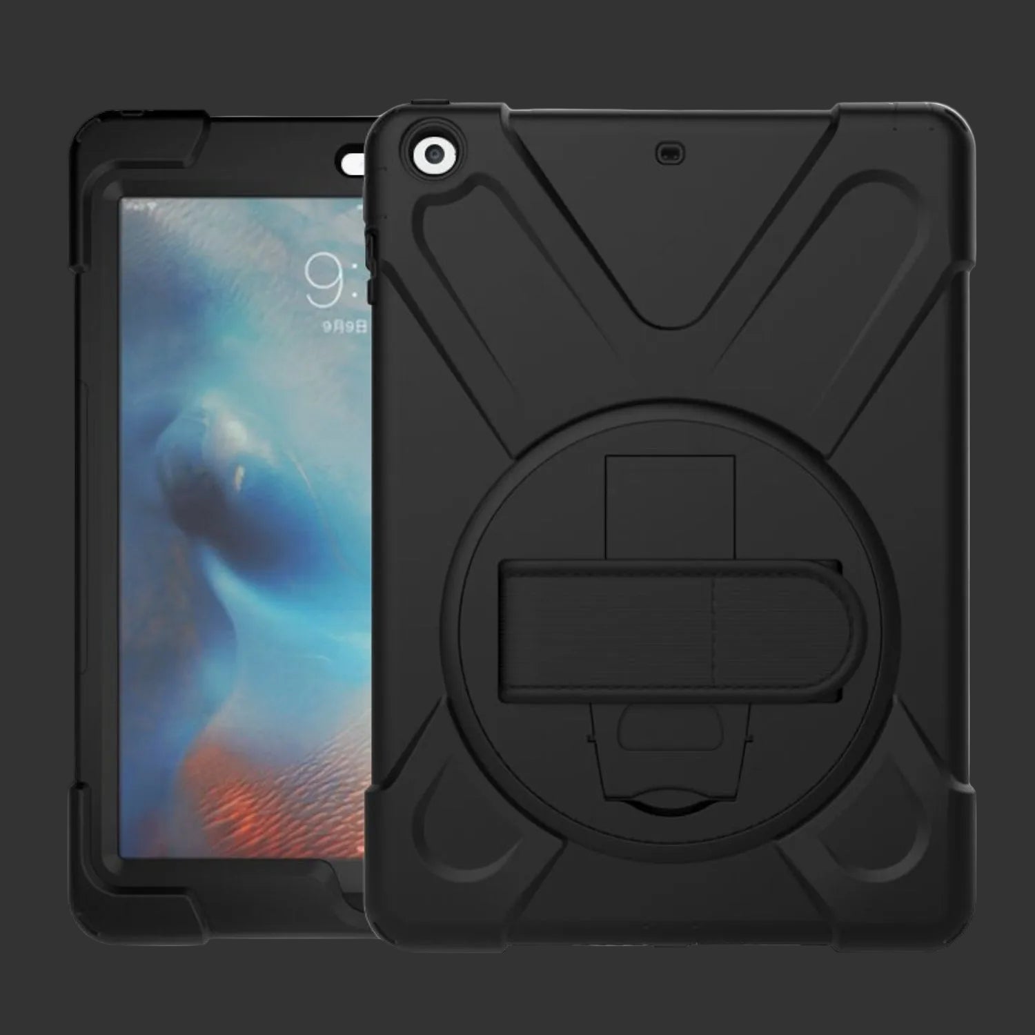 Port Designs Pro Shock 360 Rugged Protective and Rotative Folio for Samsung Galaxy Tab A9+ - Black