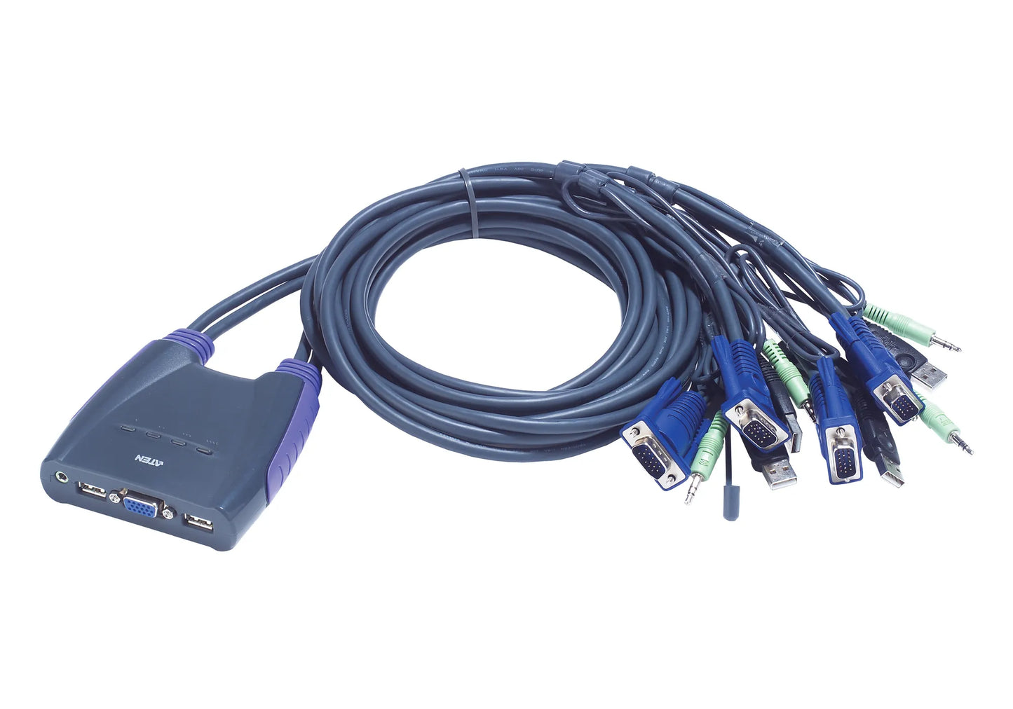 ATEN 4-Port USB VGA/Audio Cable KVM Switch W/1.8M CABLE