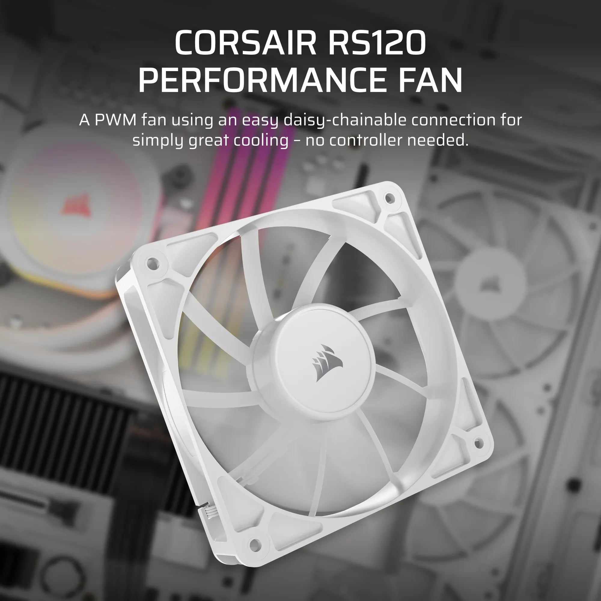 Corsair RS120 120mm PWM Fan – White