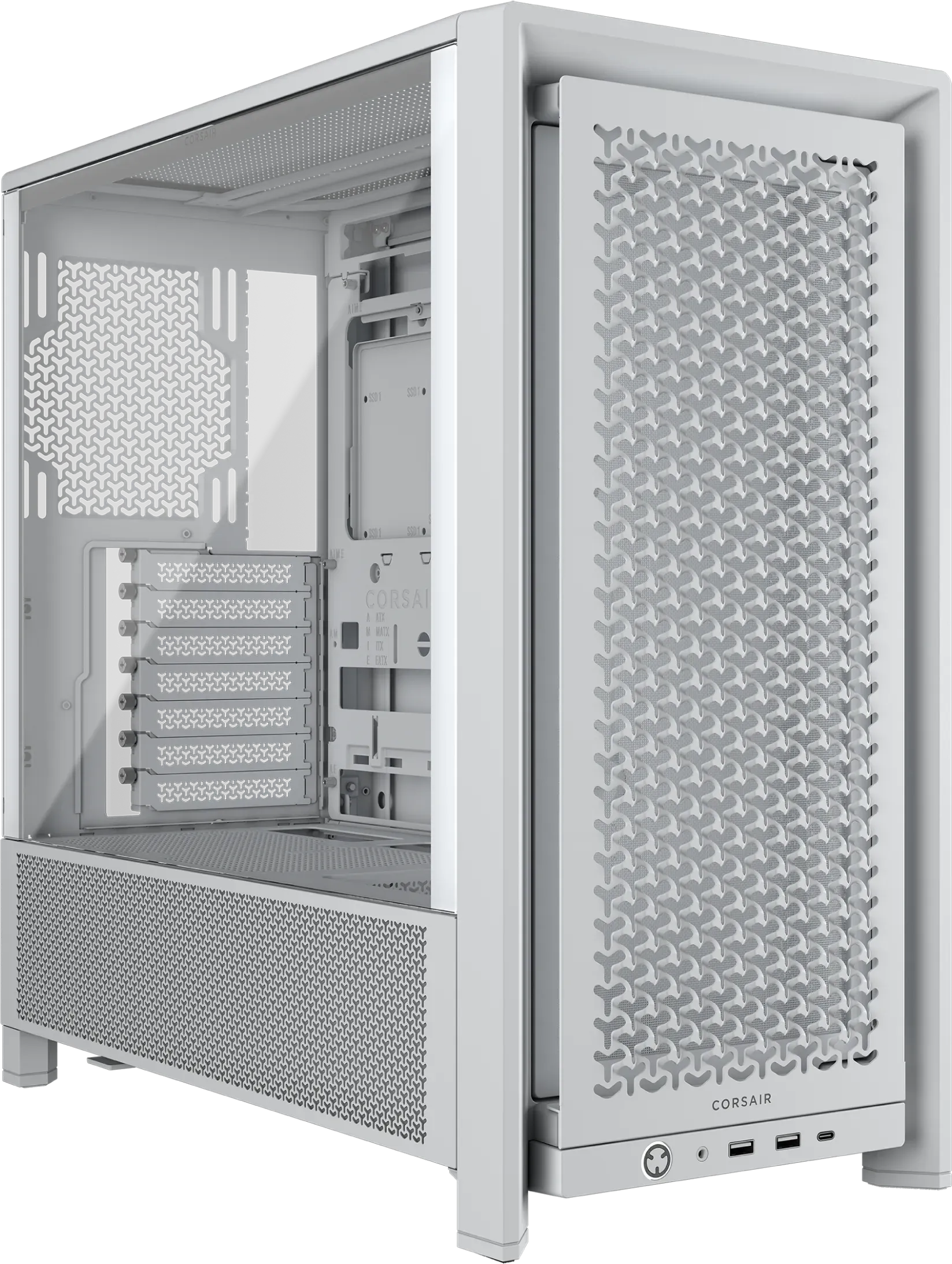FRAME 4000D White Mid-Tower PC Case; 2x 3.5'' | 2x 2.5'' Drive Bays; Up to 360mm Radiator compatible; No Fans