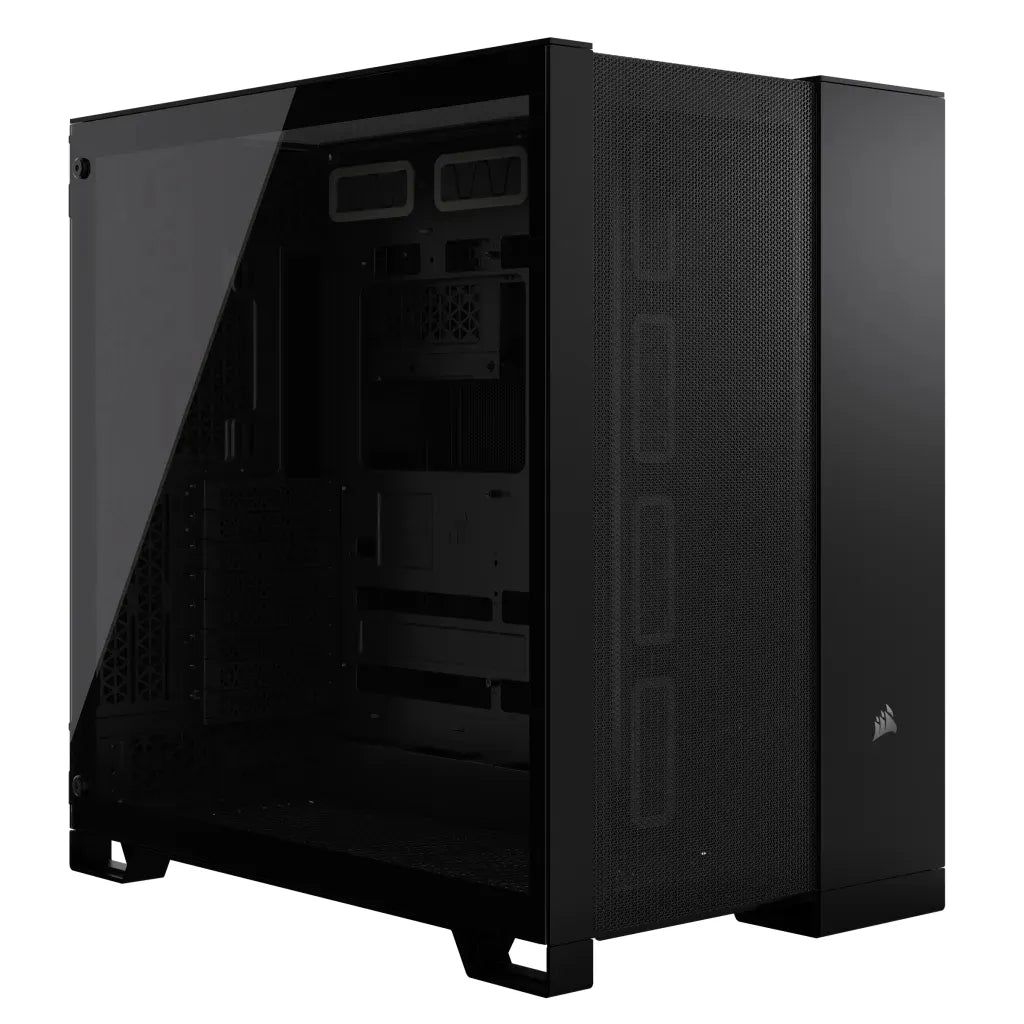 6500D Airflow Black Tempered Glass Mid-Tower; 2x 3.5'' |  2x 2.5'' Drive Bays; Up to 360mm Radiator compatible