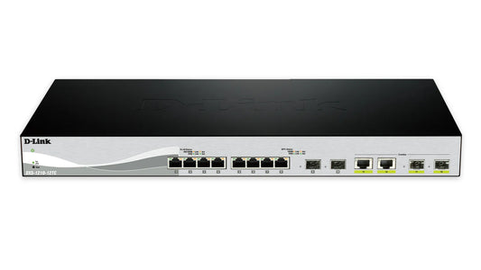 D-Link 10G Smart Switch with 10-port 10G SFP+ and 2-port 10GBASE-T/SFP+ combo port