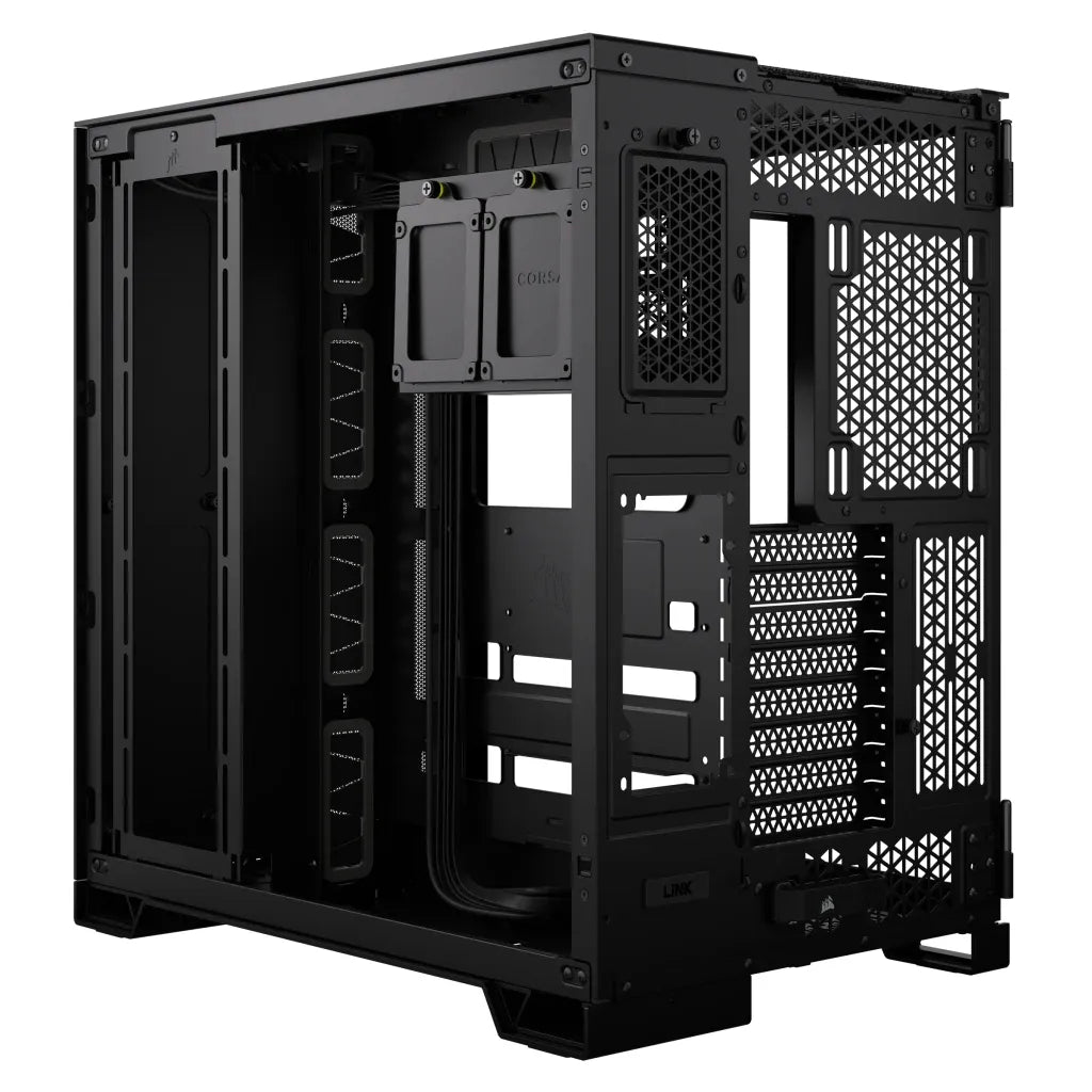 6500D Airflow Black Tempered Glass Mid-Tower; 2x 3.5'' |  2x 2.5'' Drive Bays; Up to 360mm Radiator compatible