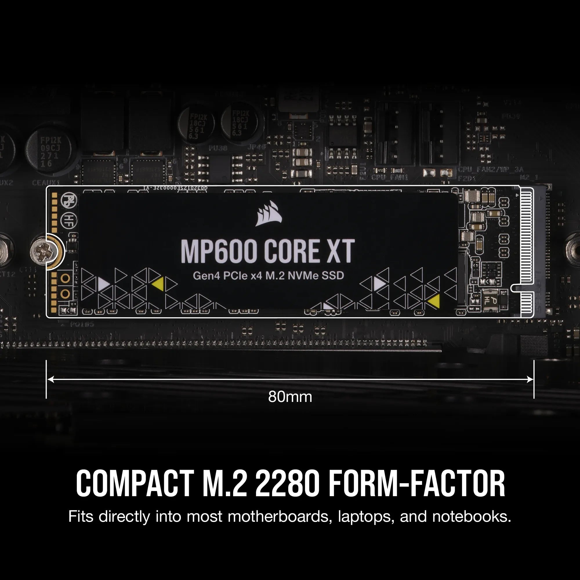 Corsair MP600 CORE XT 1TB NVMe PCIe M.2 SSD; Read Up To 5900MB/s; Write up to 5000MB/s.