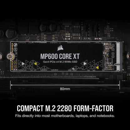 Corsair MP600 CORE XT 1TB NVMe PCIe M.2 SSD; Read Up To 5900MB/s; Write up to 5000MB/s.