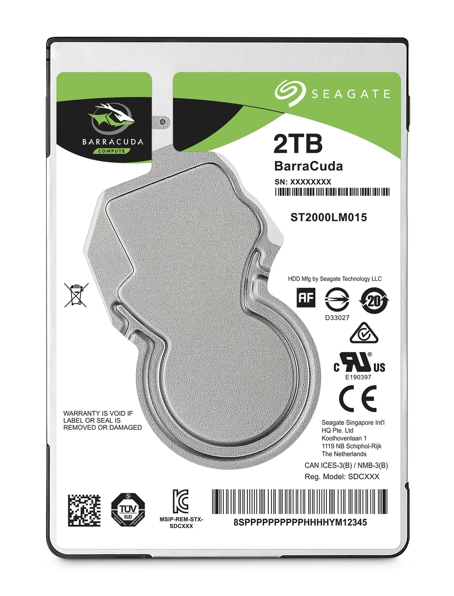 Seagate Barracuda 2TB; 2.5'' Notebook drive; SATA 6GB/s; RPM 5400; 128MB Cache; 7mm