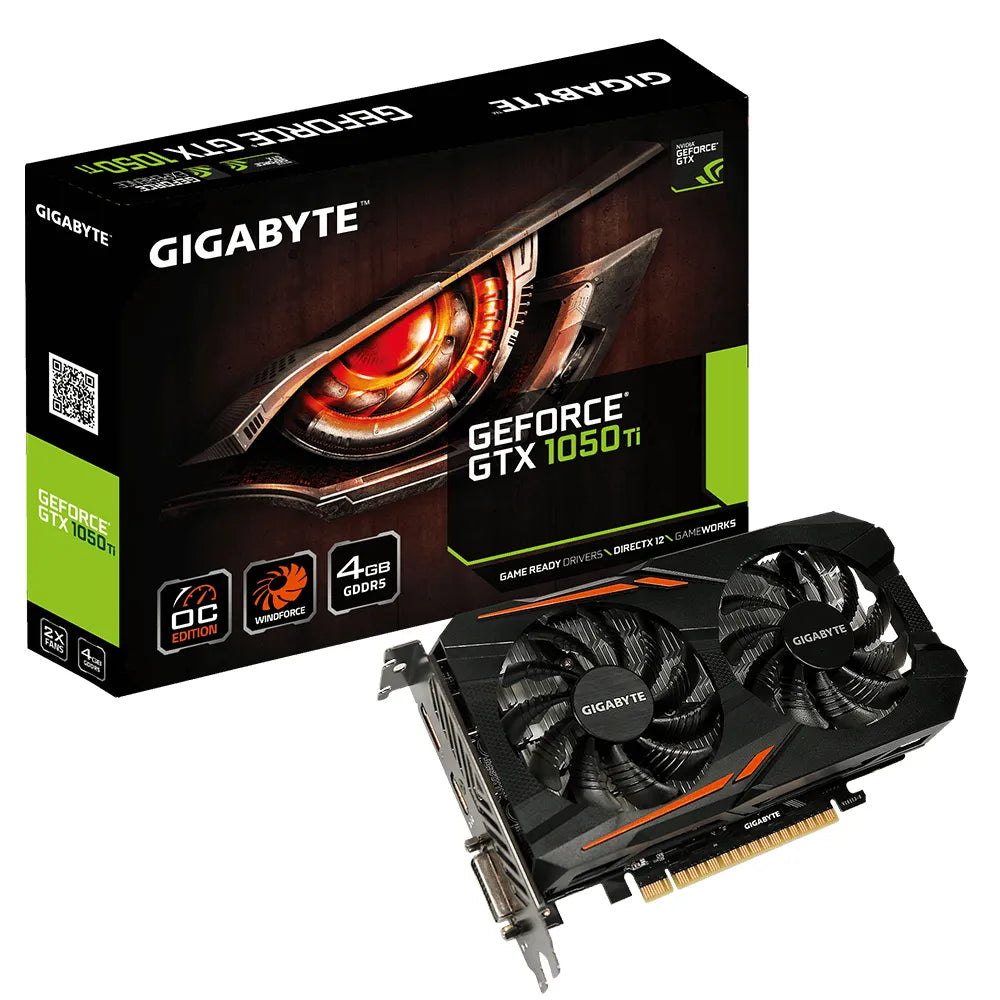 GIGABYTE nVidia GeForce® GTX 1050TI 4GB GDDR5 DVI-D/HDMI/DP.