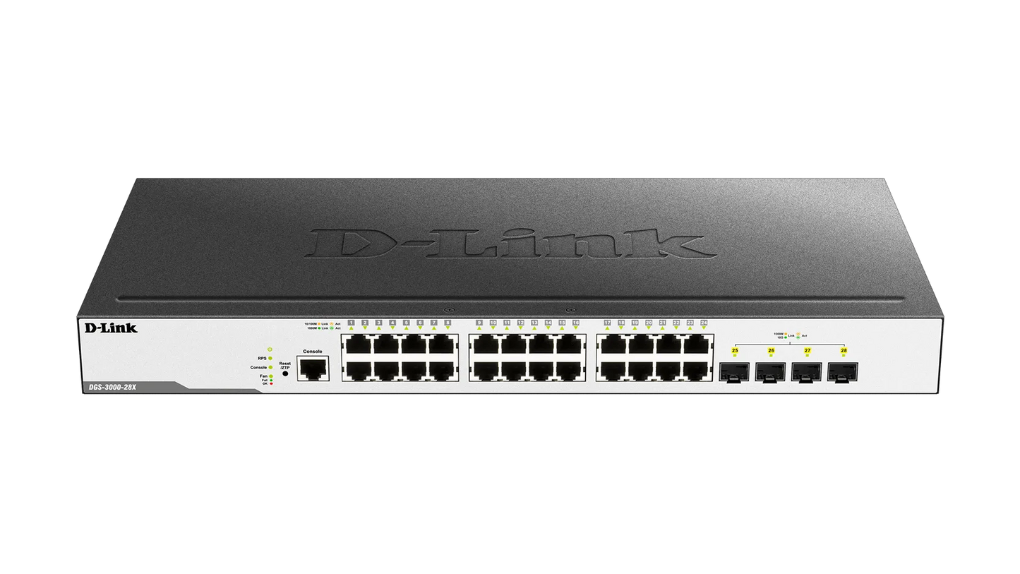 D-Link 24-Ports 10/100/1000Mbps + 4 SFP+ ports Managed Metro Ethernet Switch