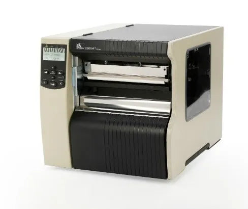 TT Printer 220Xi4; 203dpi; Euro/ UK cord; Swiss 721 font; Serial; Parallel; USB; Int 10/100; Cutter with Catch Tray; Bifold Medi
