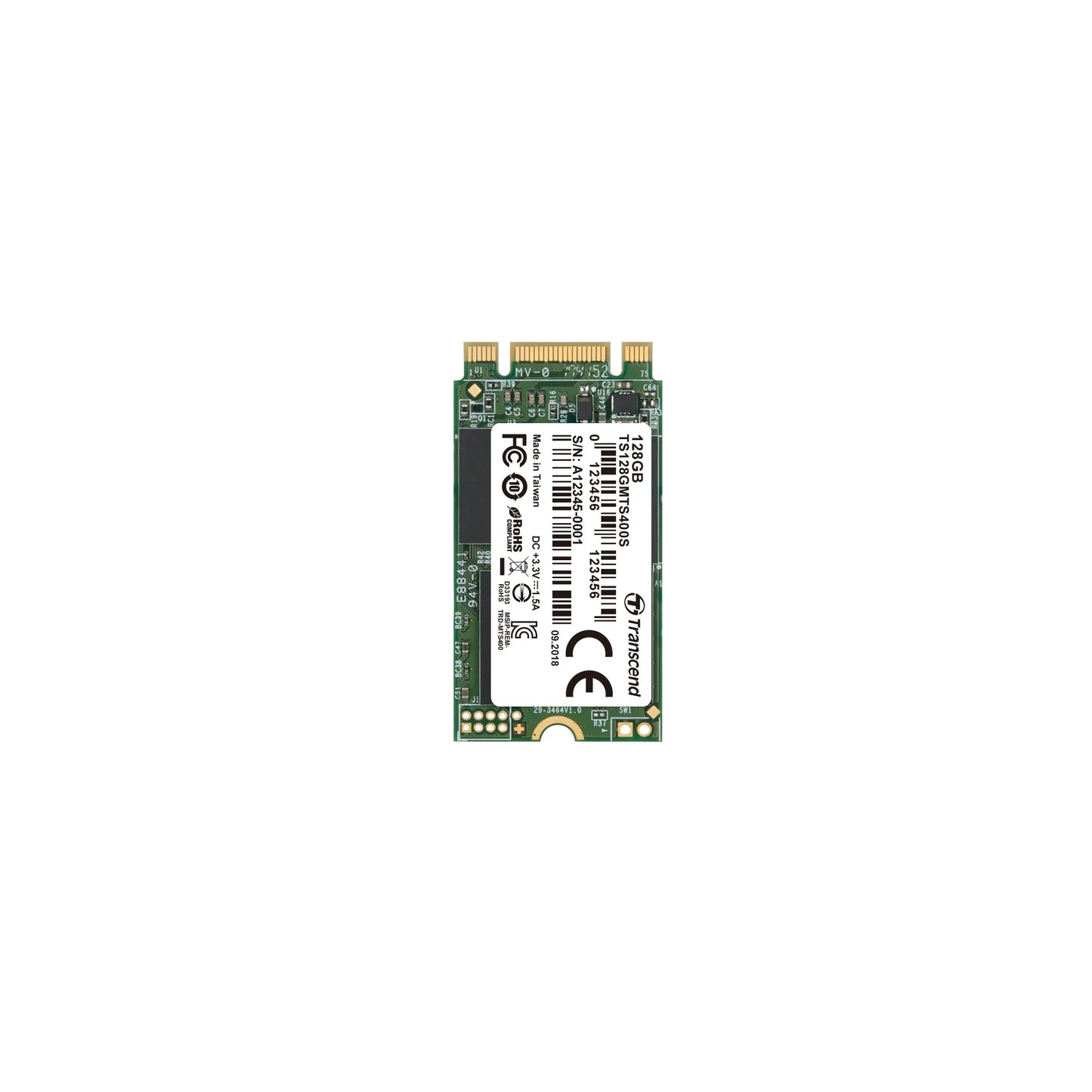 TRANSCEND 128GB MTS400S SATA3 M.2 2242 SSD - MLC