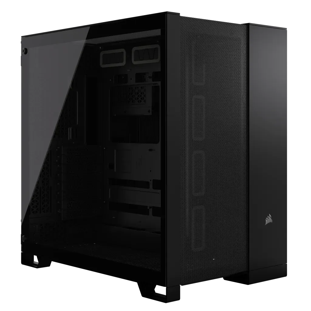 6500D Airflow Black Tempered Glass Mid-Tower; 2x 3.5'' |  2x 2.5'' Drive Bays; Up to 360mm Radiator compatible