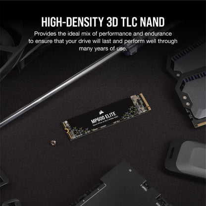Corsair MP600 ELITE 2TB Gen4 PCIe x4 NVMe M.2 SSD (no heatsink); Read Up To 7000MB/s; Write up to 6500MB/s