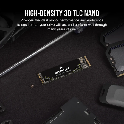 Corsair MP600 ELITE 2TB Gen4 PCIe x4 NVMe M.2 SSD (no heatsink); Read Up To 7000MB/s; Write up to 6500MB/s