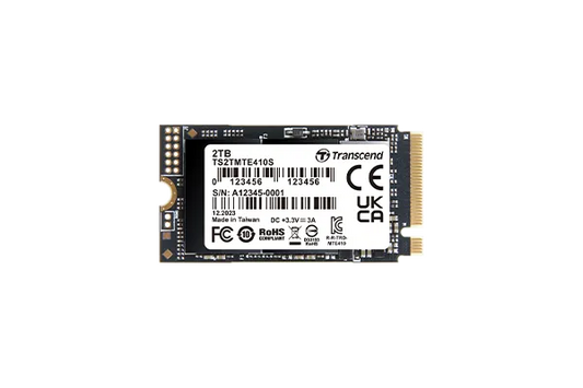 Transcend 2TB MTE410S PCI-E GEN 4x4 M.2 2242 SSD 3D NAND - 5000 MB/s Read 4300 MB/s Write - 1200 TBW