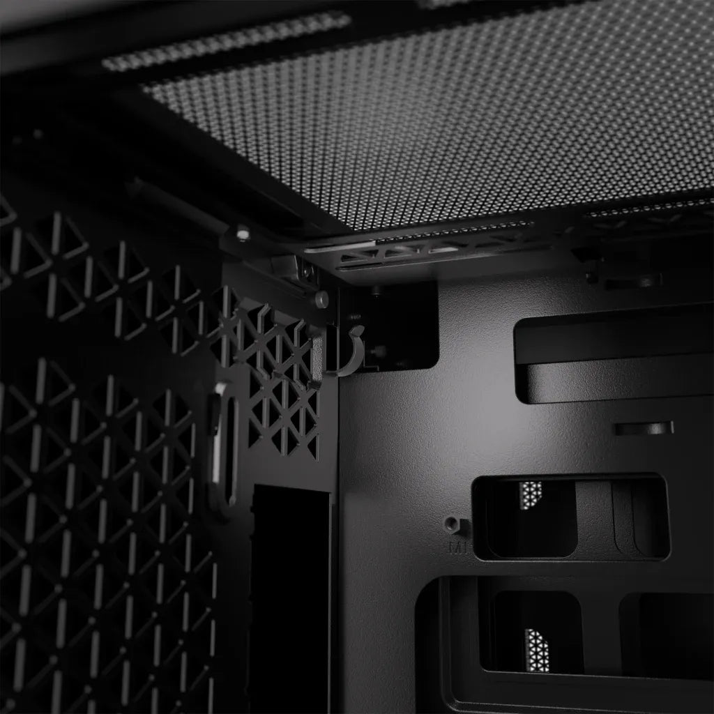 2500D Airflow Black Mid-Tower Dual Chamber PC Case; 2x 3.5'' |  2x 2.5'' Drive Bays; Up to 360mm Radiator compatible