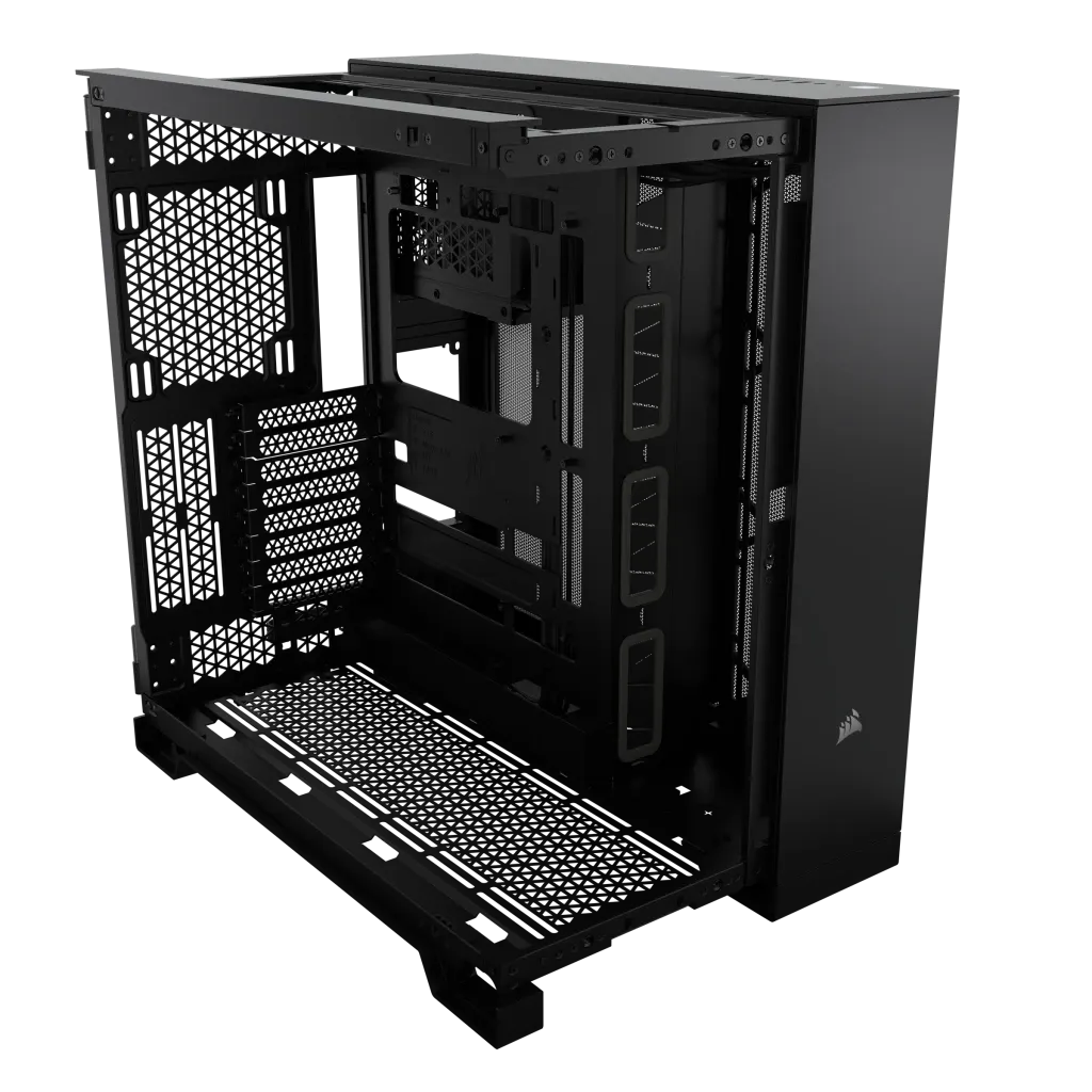 6500D Airflow Black Tempered Glass Mid-Tower; 2x 3.5'' |  2x 2.5'' Drive Bays; Up to 360mm Radiator compatible