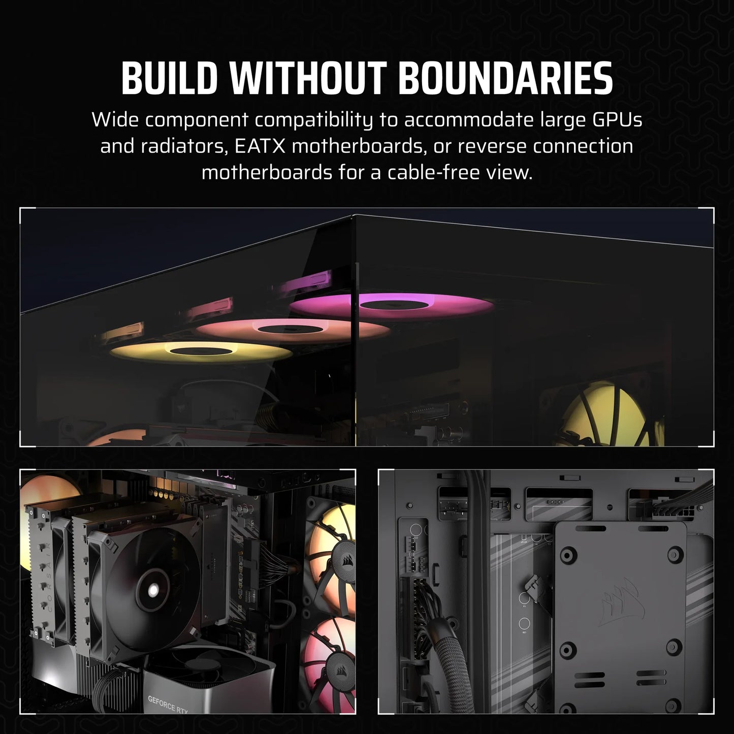 3500X Tempered Glass Black Mid-Tower PC Case; 2x 3.5'' |  2x 2.5'' Drive Bays; Up to 360mm Radiator compatible