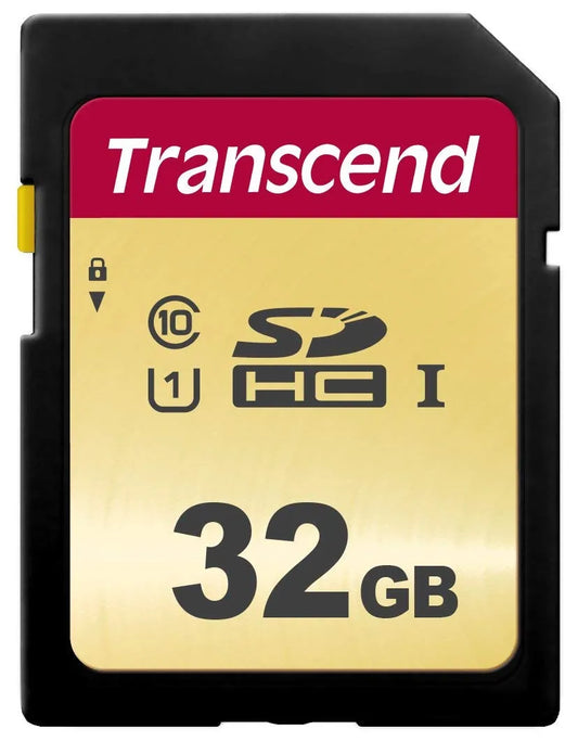 TRANSCEND 500S 32GB UHS-1 CLASS 10 U1 SDHC CARD - MLC