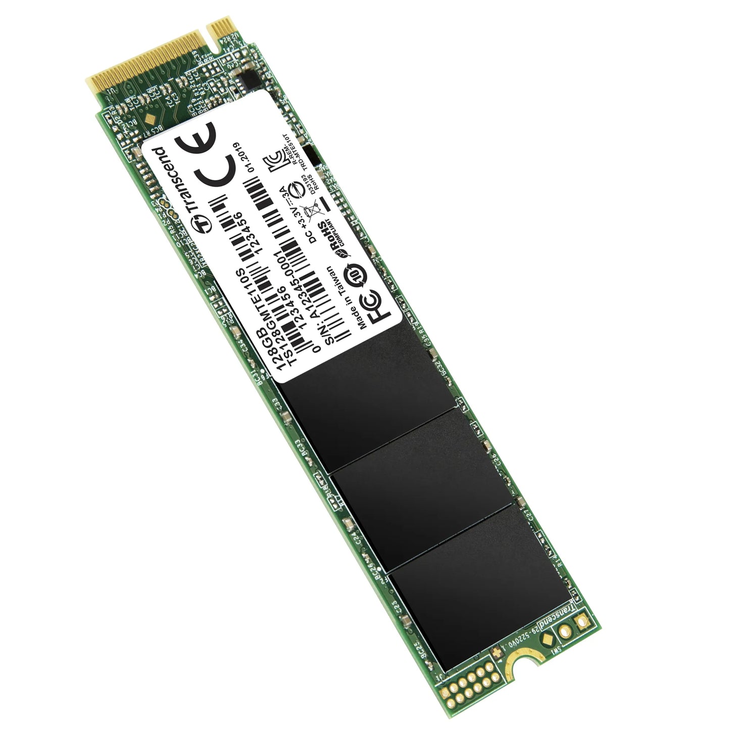 TRANSCEND 128GB  MTE110S PCI-E GEN 3x4 M.2 2280 SSD 3D TLC - 1500 MB/s Read 550 MB/s Write - 50 TBW
