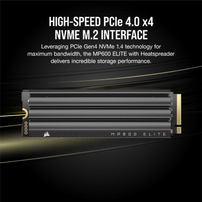 Corsair MP600 ELITE 2TB Gen4 PCIe x4 NVMe M.2 SSD with heatsink; Read Up To 7000MB/s; Write up to 6500MB/s