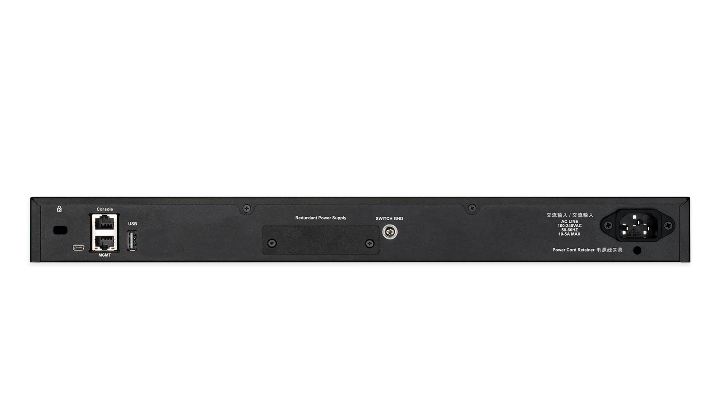 D-Link 48 10/100/1000Base-T PoE ports + 2 10GBase-T ports + 4 10G SFP+ ports; L3 Stackable Managed Switch