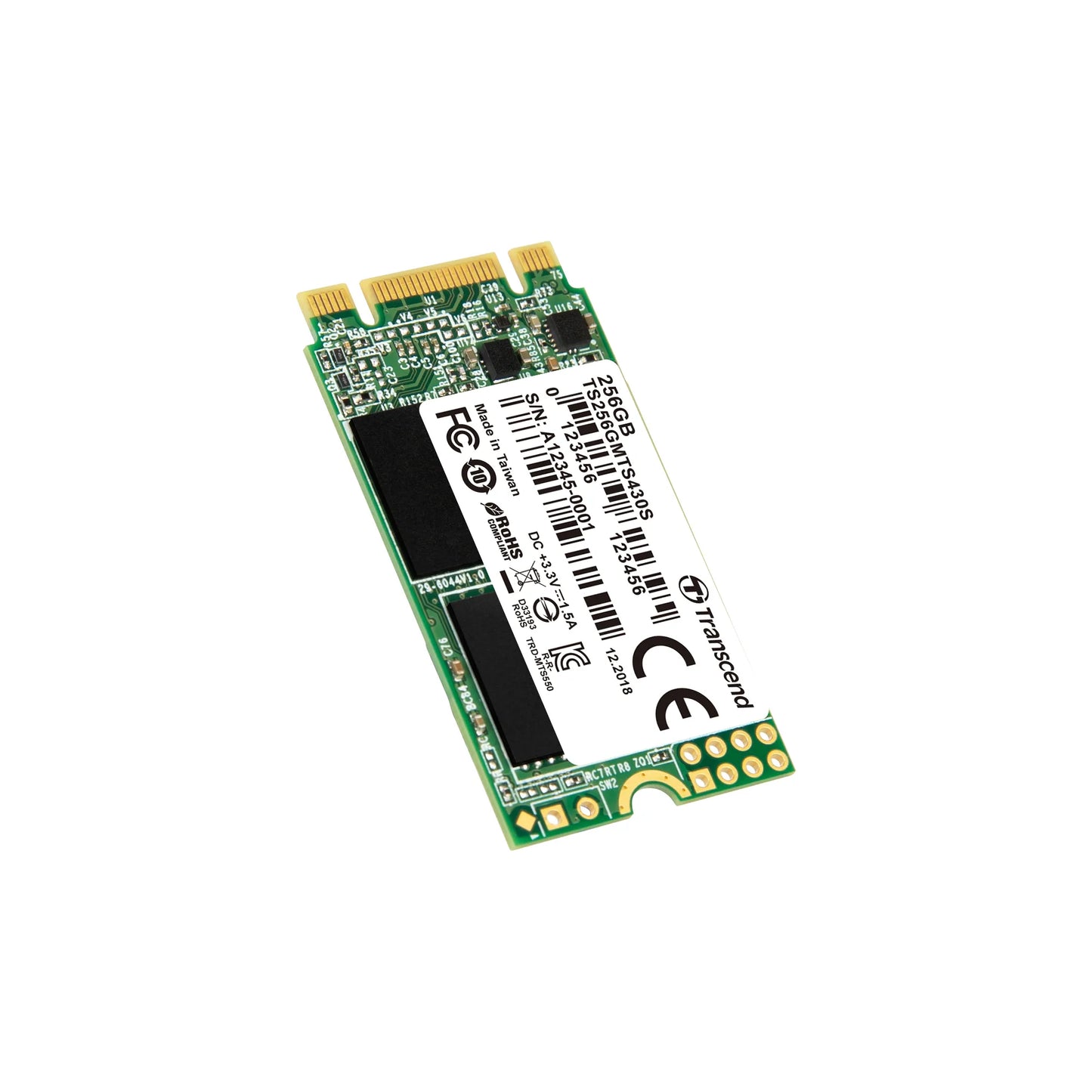 TRANSCEND 256GB MTS430S M.2 SATA3 2242 SSD - 3D NAND