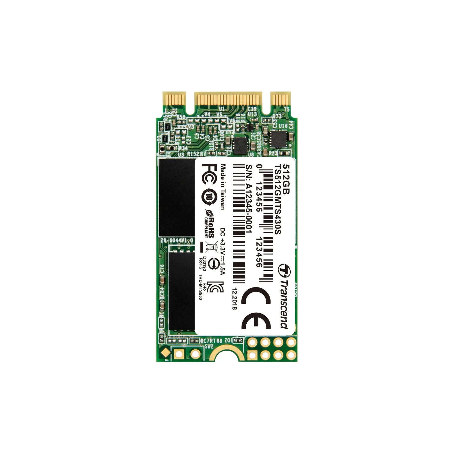 TRANSCEND 512B MTS420S SATA3 M.2 2242 SSD - TLC