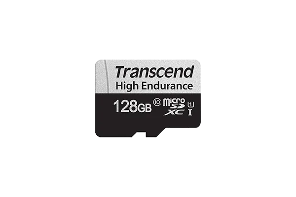 TRANSCEND 350V 128GB HIGH ENDURANCE MICRO SD UHS-I  U1 CLASS10 - READ 100 MB/S - WRITE 45MB/S -  WITH SD ADPTOR
