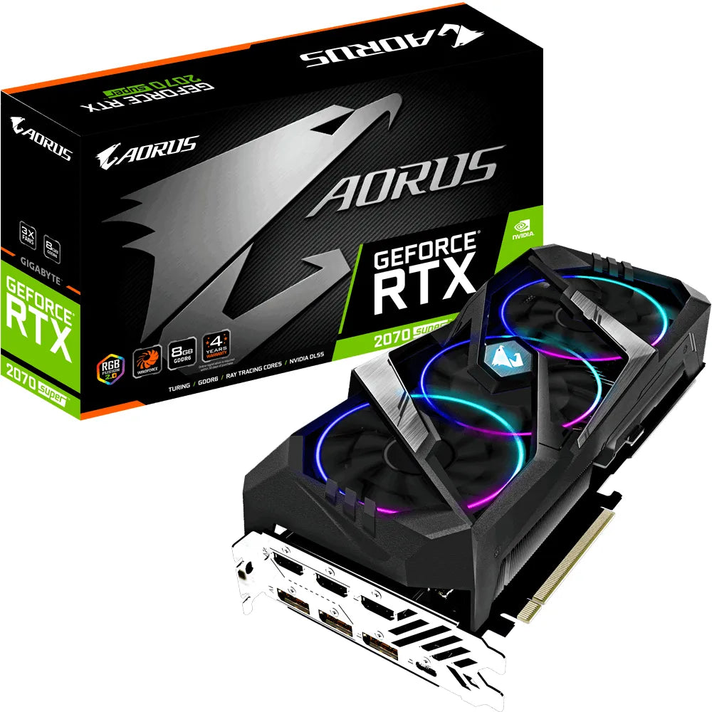 GIGABYTE Aorus nVidia RTX 2070 Super - 8GB GDDR6 3xHDMI/3xDP/USB-C NVLink SLI