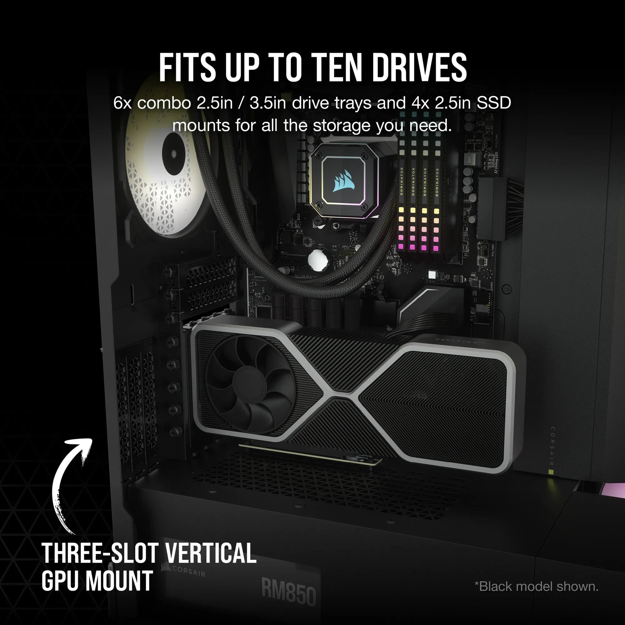 Corsair 7000D Airflow White Tempered Glass Mid-Tower; 6x 3.5'' | 4x 2.5'' Drive Bays ; 480mm Radiator Compatible; 3x140mm fan incl