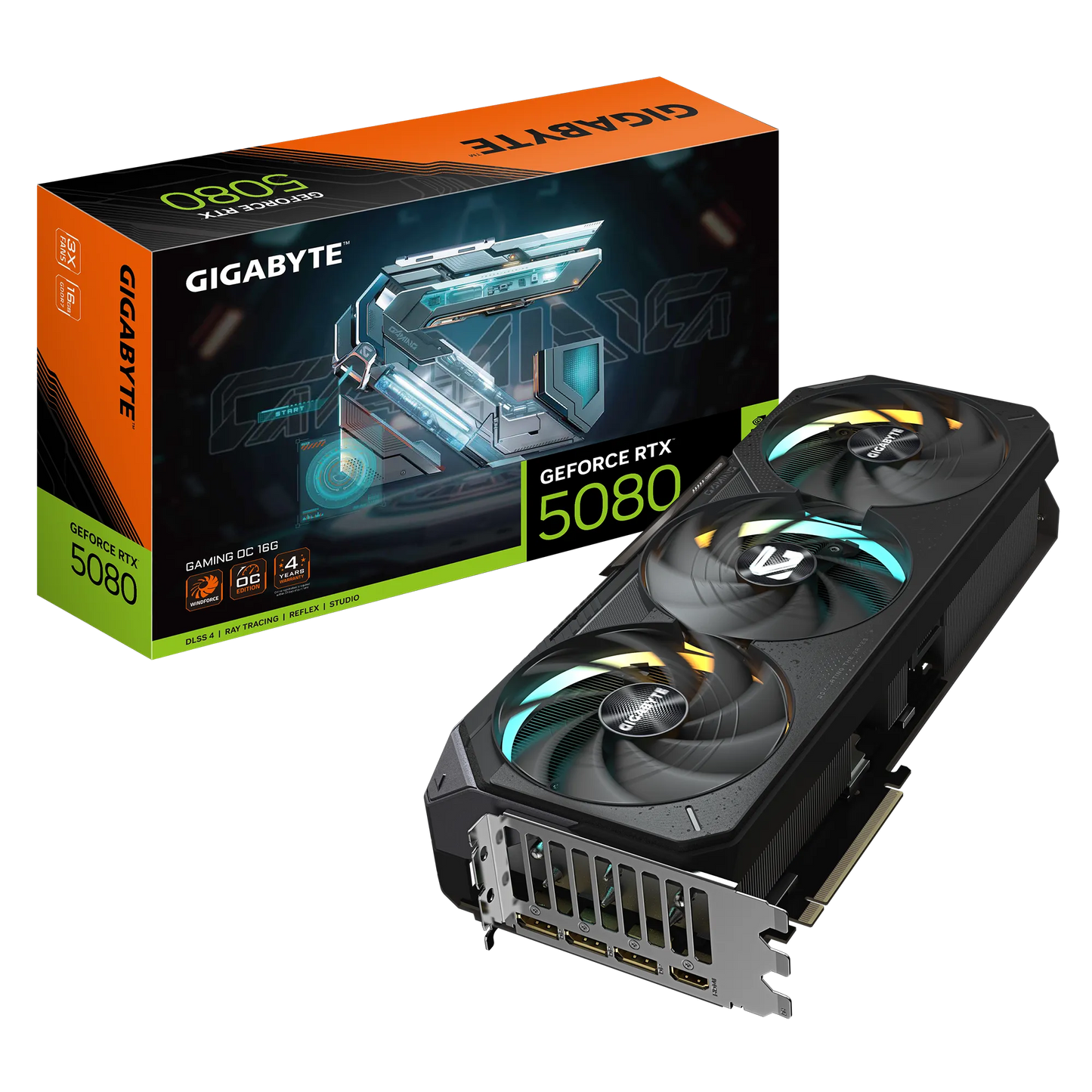 GIGABYTE nVidia GeForce RTX 5080 GAMING OC  - 16GB GDDR7; 256-Bit Memory Bus; 1x HDMI; 3x DisplayPort; Min 850W PSU. .