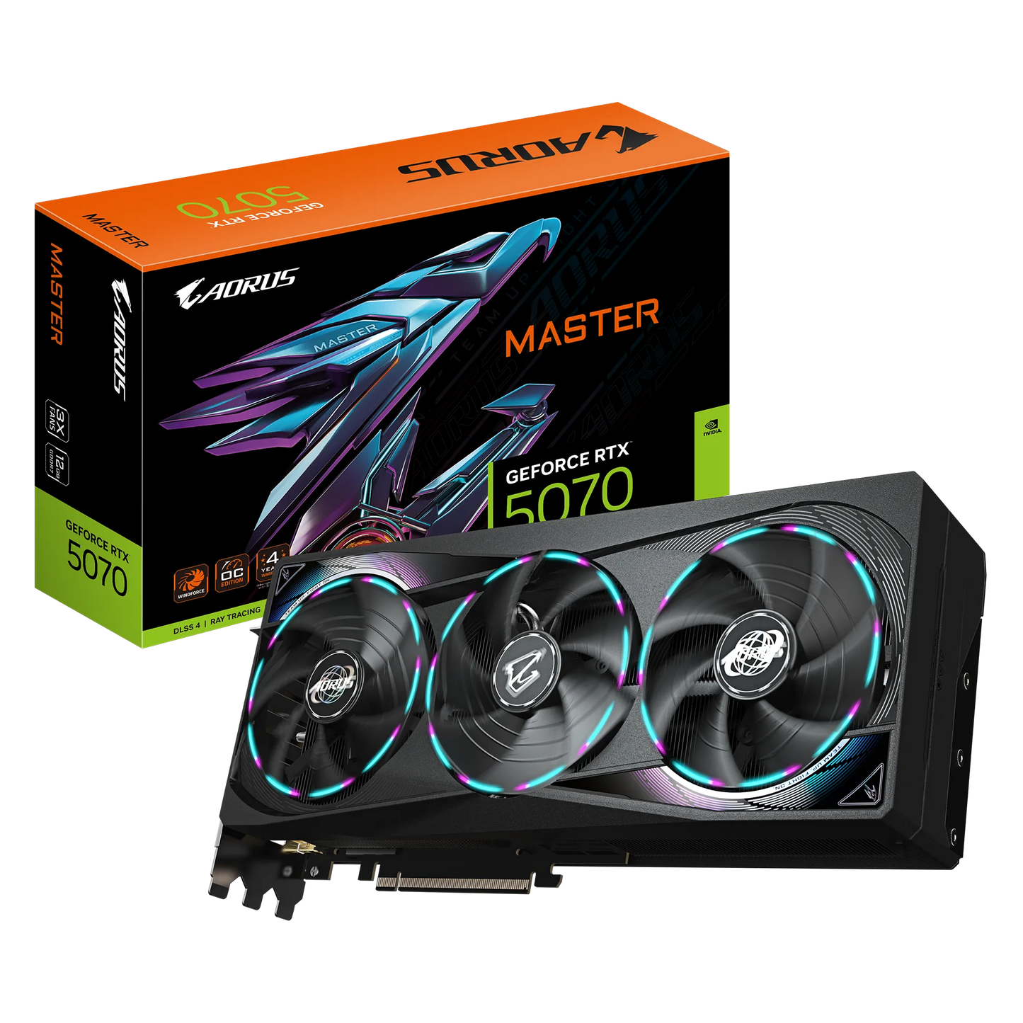 GIGABYTE nVidia GeForce RTX™ 5070 AORUS MASTER - 12GB GDDR7 HDMIx1/DPx3