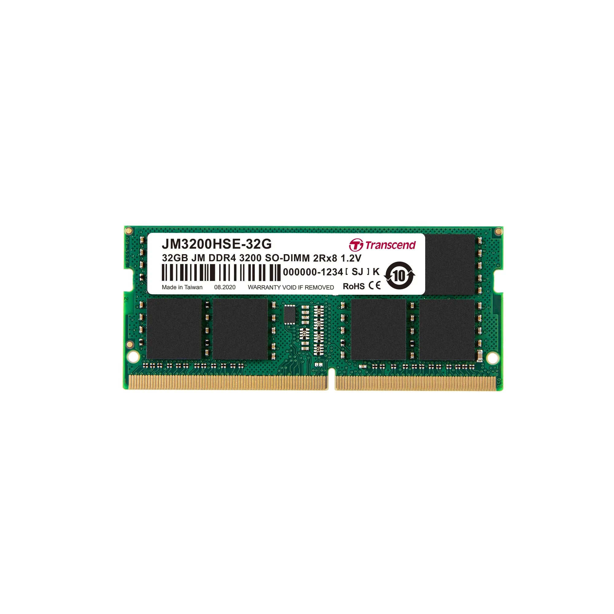 TRANSCEND JET MEMORY 32GB DDR4-3200 NOTEBOOK SO-DIMM 2RX8 CL22
