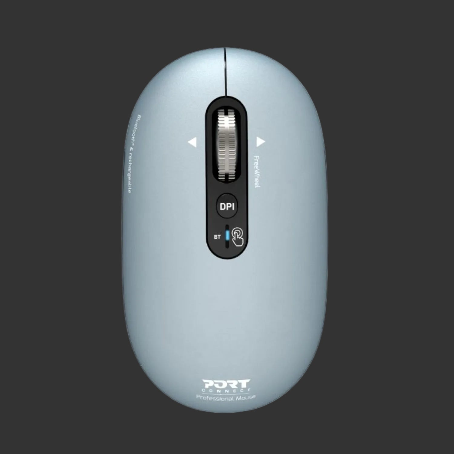 Port Connect PURE MAC Rechargeable Wireless and Bluetooth Mouse - Storm