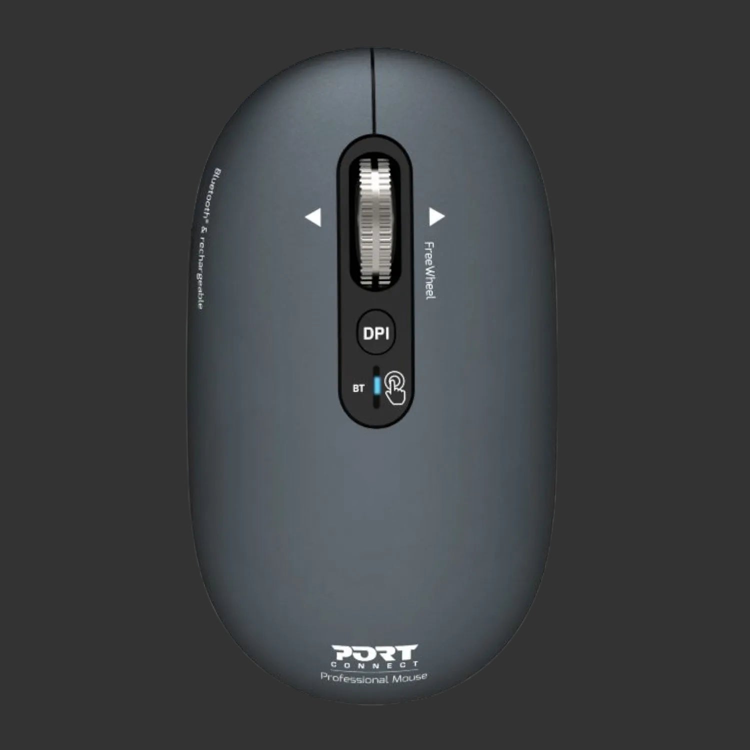 Port Connect PURE MAC Rechargeable Wireless and Bluetooth Mouse - Shadow