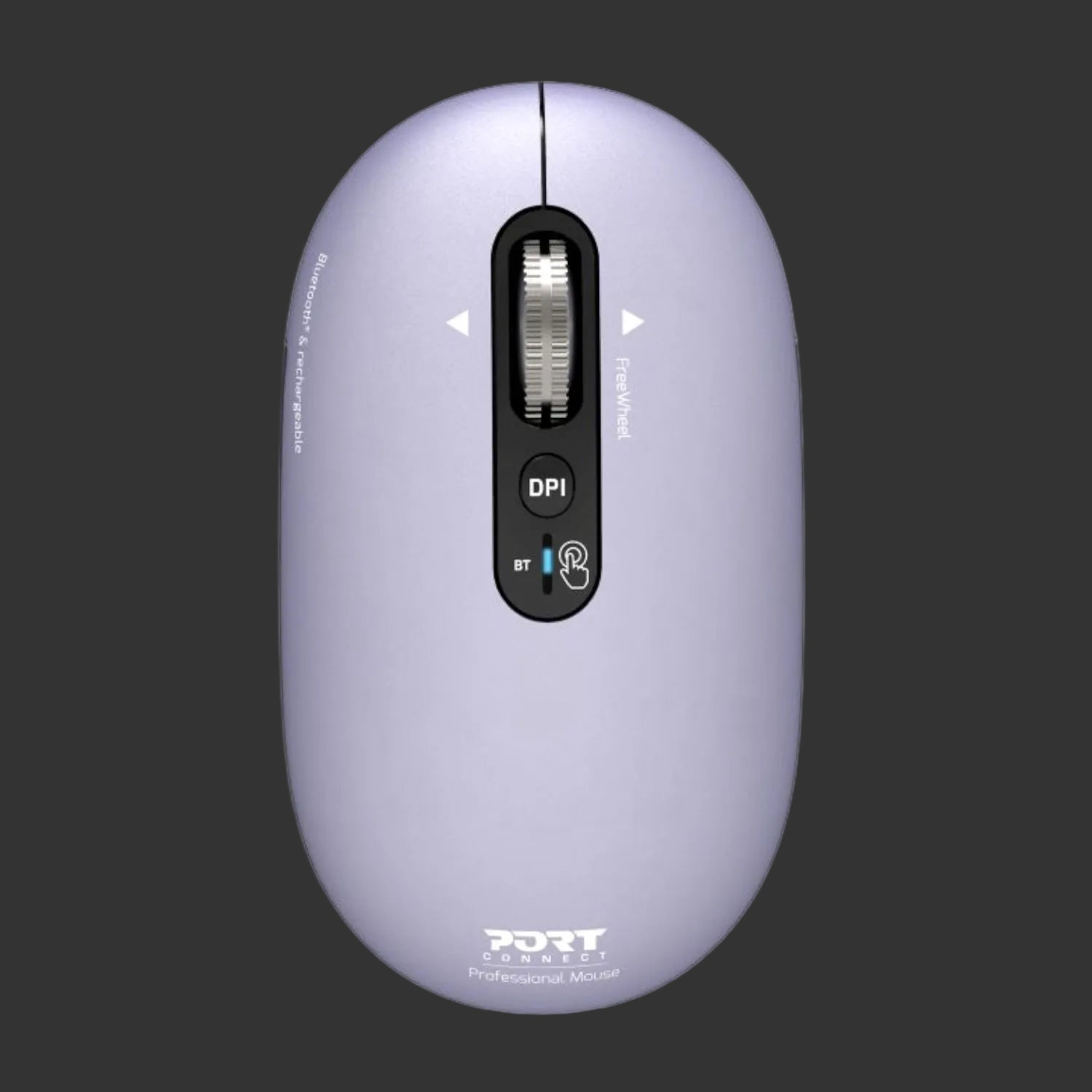 Port Connect PURE MAC Rechargeable Wireless and Bluetooth Mouse - Iris