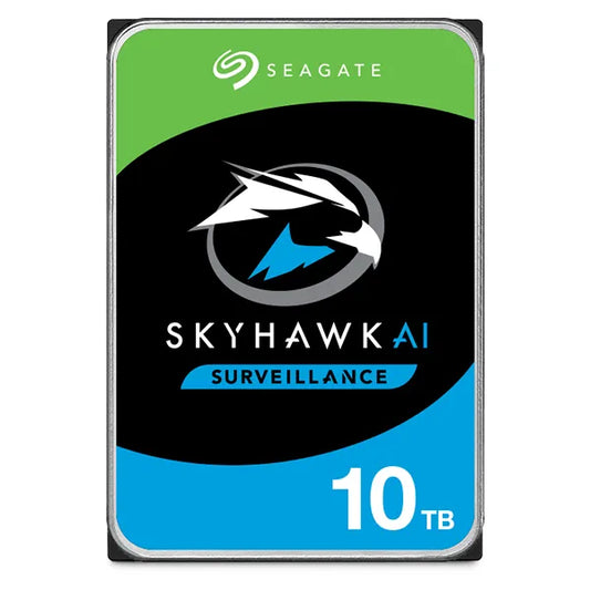 Seagate Skyhawk AI ST10000VE001.  10TB 3.5'' HDD Surveillance Drives; SATA 6GB/s Interface; 256MB Cache; RPM: 7200; 512e