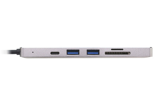 ATEN Dock; 6-in-1 Mini Dock with Power Pass-Through. 1 x HDMI;1 SD/Micro SD Reader;1 x USB-C PD Port;2 x USB 3.2 Type-A ports