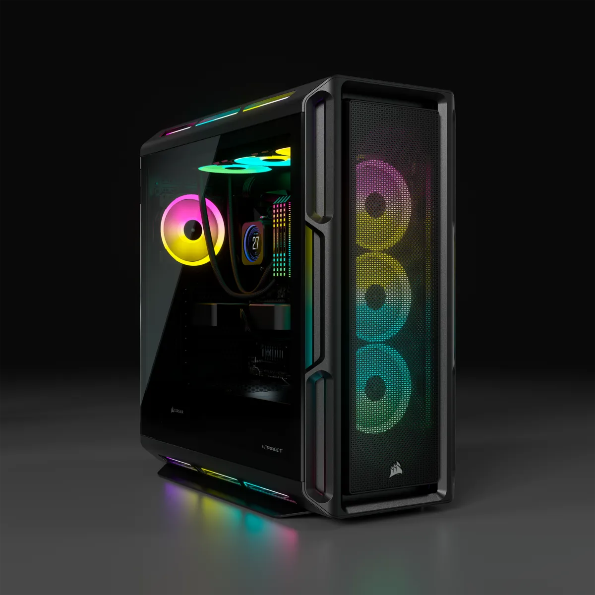 5000T RGB Black Tempered Glass Mid-Tower; 2x 3.5'' |  4x 2.5'' Drive Bays; Up to 360mm Radiator compatible; 4x 120mm fan incl