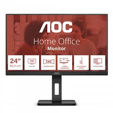 AOC 24E3QAF  Professional Monitor|23.8 inch|IPS FHD 1920x1080 75hz|HDMI DP|VGA|Flicker Free|Speakers|Height Adjustable Stand