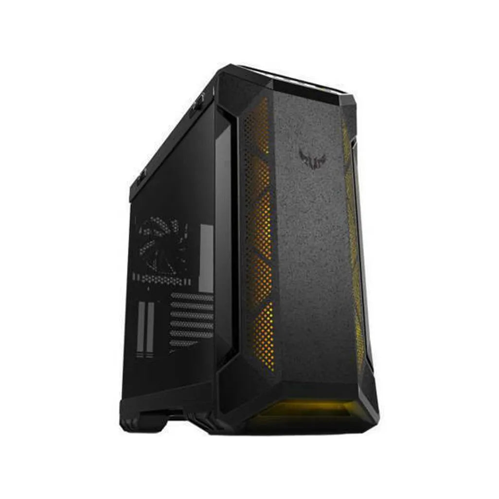 ASUS Chassis/up to EATX with metal front panel; tempered-glass side panel; 120 mm RGB fan; 140 mm PWM fan; radiator space reserv