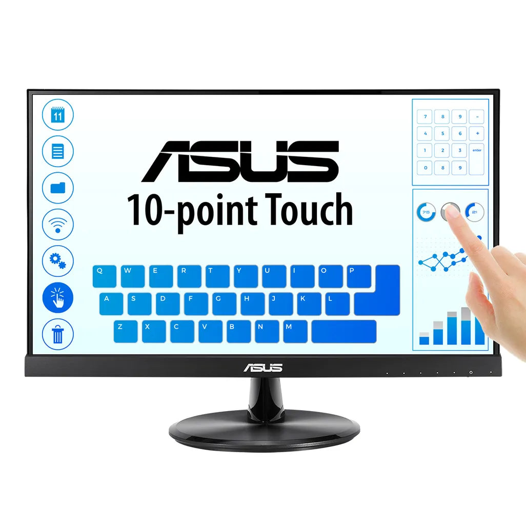 ASUS VT168HR Touch Monitor - 15.6'' (1366x768); 10-point Touch; HDMI; Flicker free; Low Blue Light; Wall-mountable; Eye care
